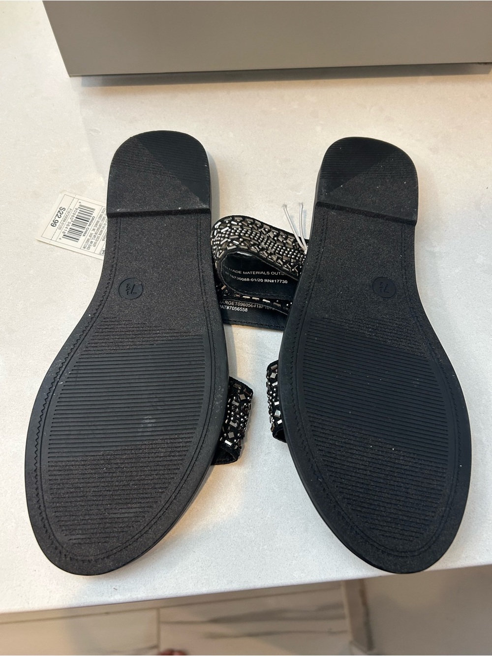 a new day Black Jeweled Double-Strap Slide Sandals - Picture 3 of 4